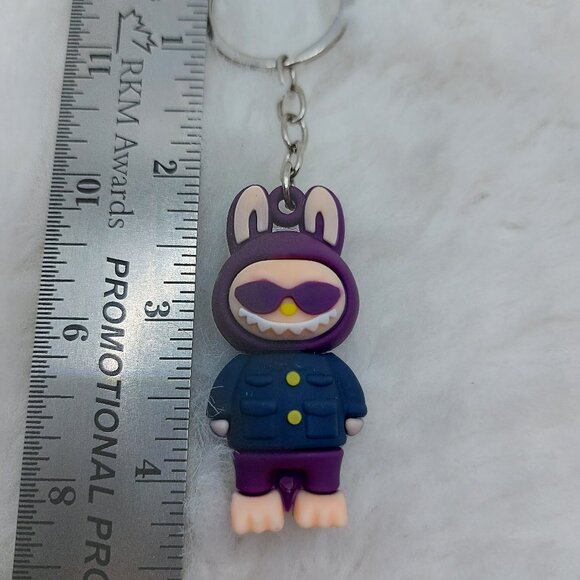 2/$19 Labubu purple with navy outfit keychain - Picture 3 of 7